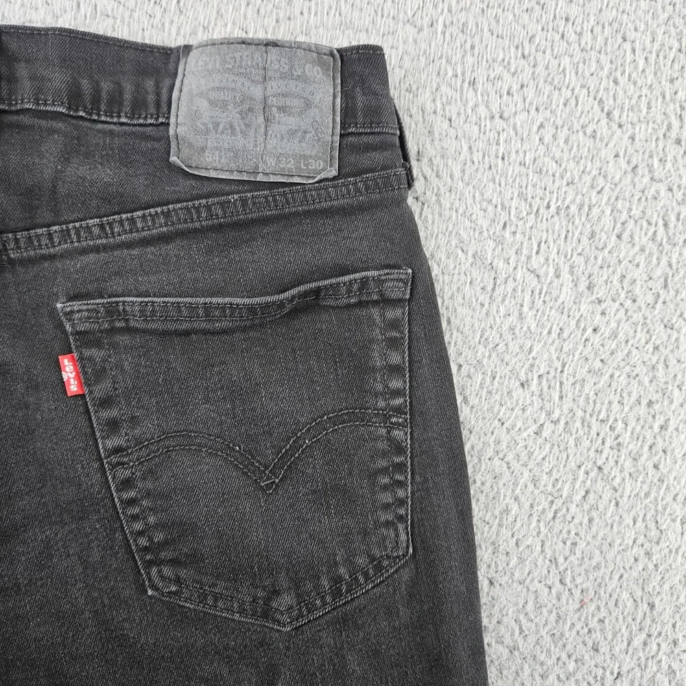 Levis Jeans Men 32x30 Black Denim Athletic Tapered Leg Relaxed Fit Stretch Denim